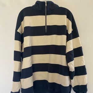NWT Brandy Melville striped quarter zip sweatshirt